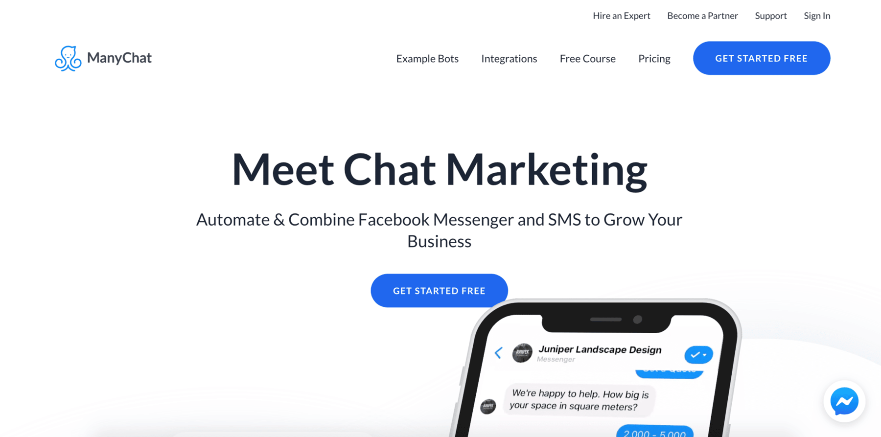 Manychat Homepage