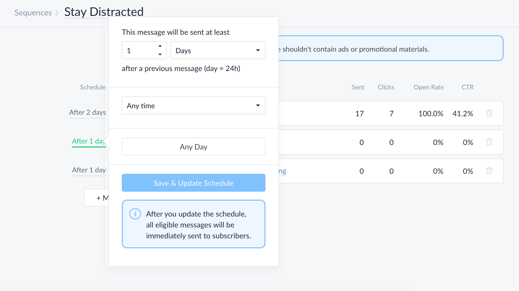 adding sequence time delay