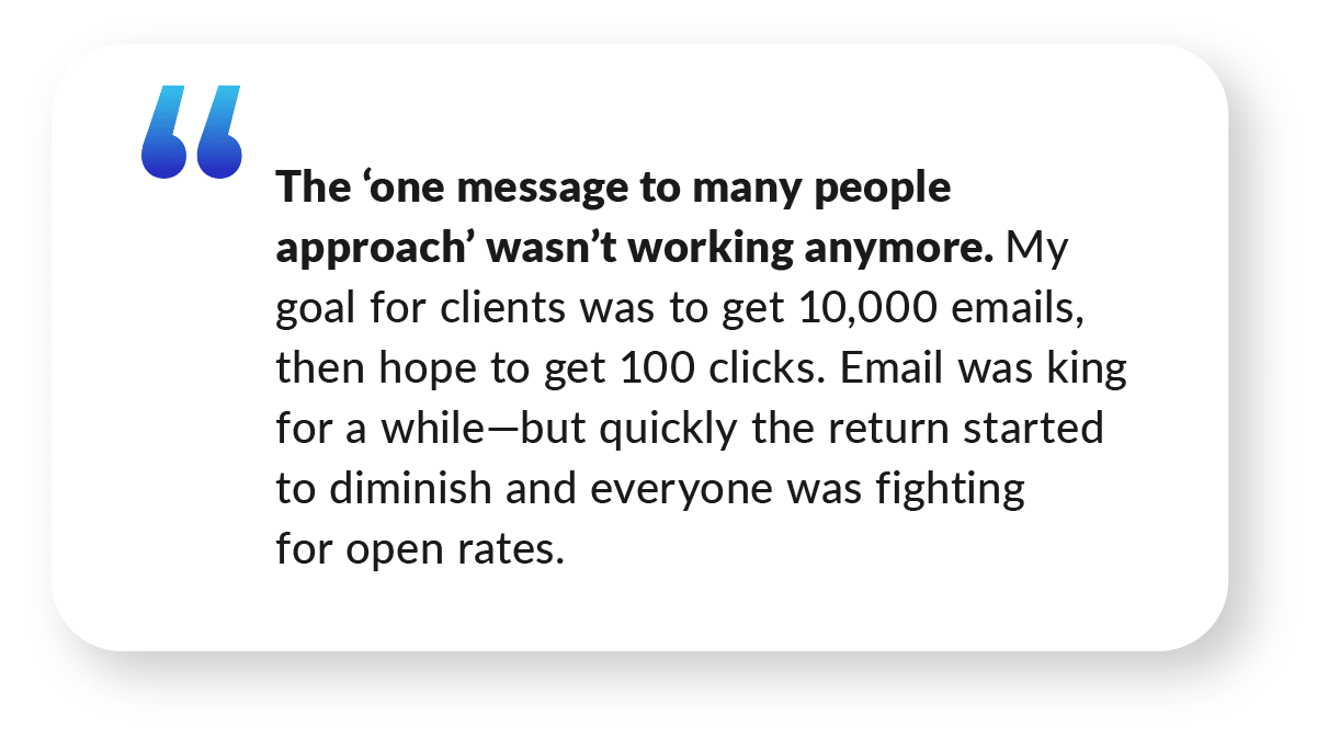 Quote from Real Estate Marketing Agency Owner Jeffrey Brogger | How STEEZY.Digital Used Manychat to Build a Scalable Real Estate Marketing Tech Agency