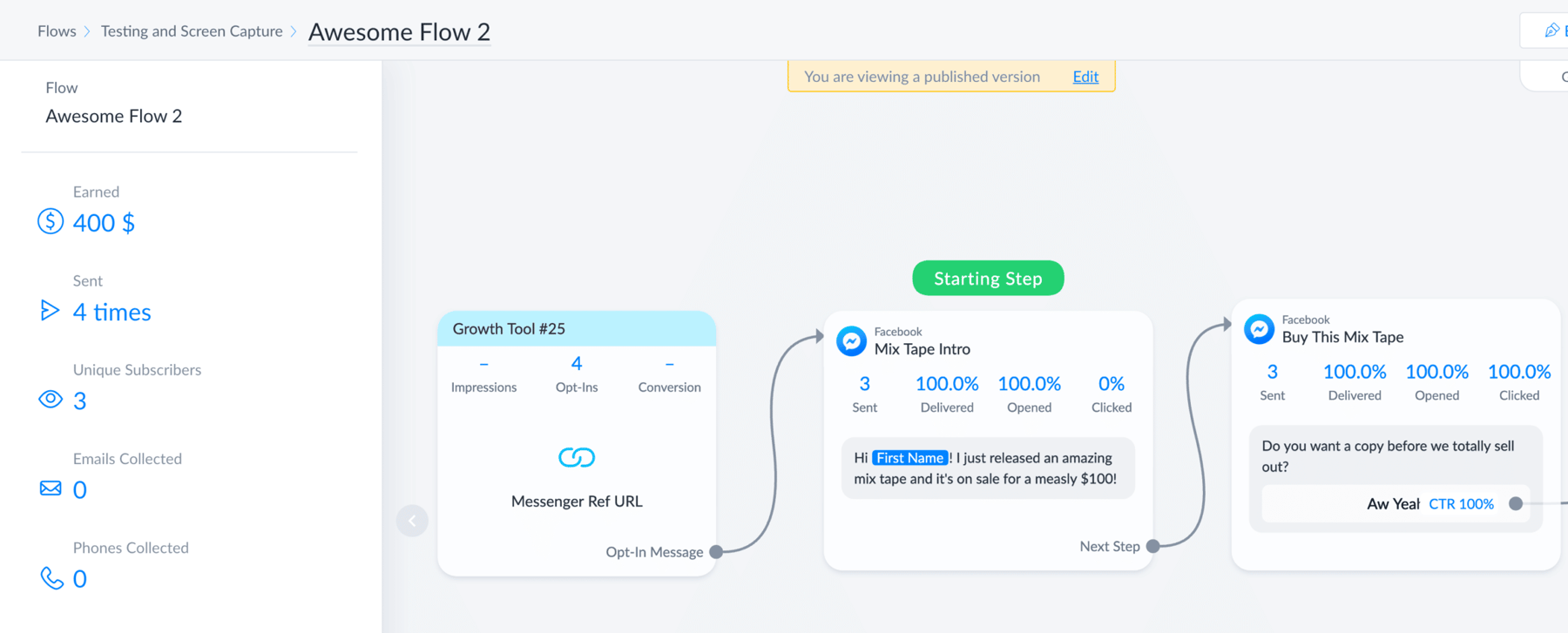 Flow growth revenue