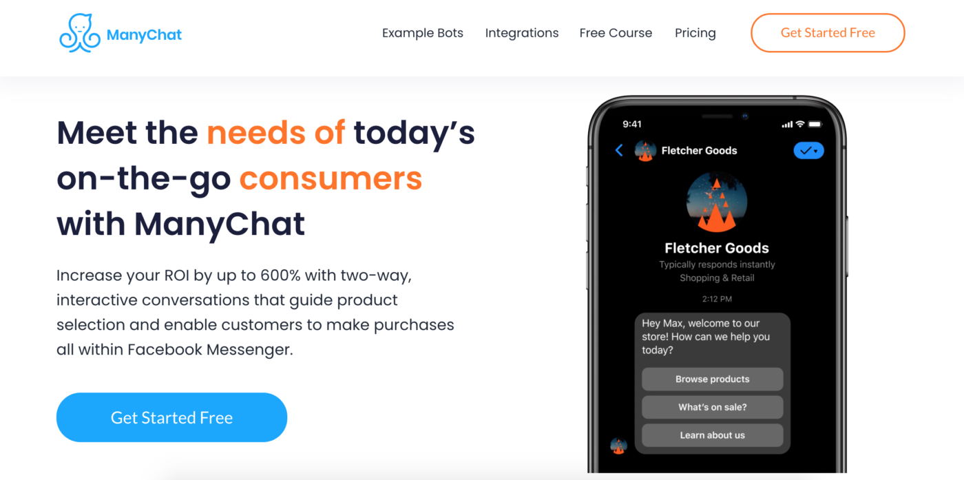 Manychat Landing Page