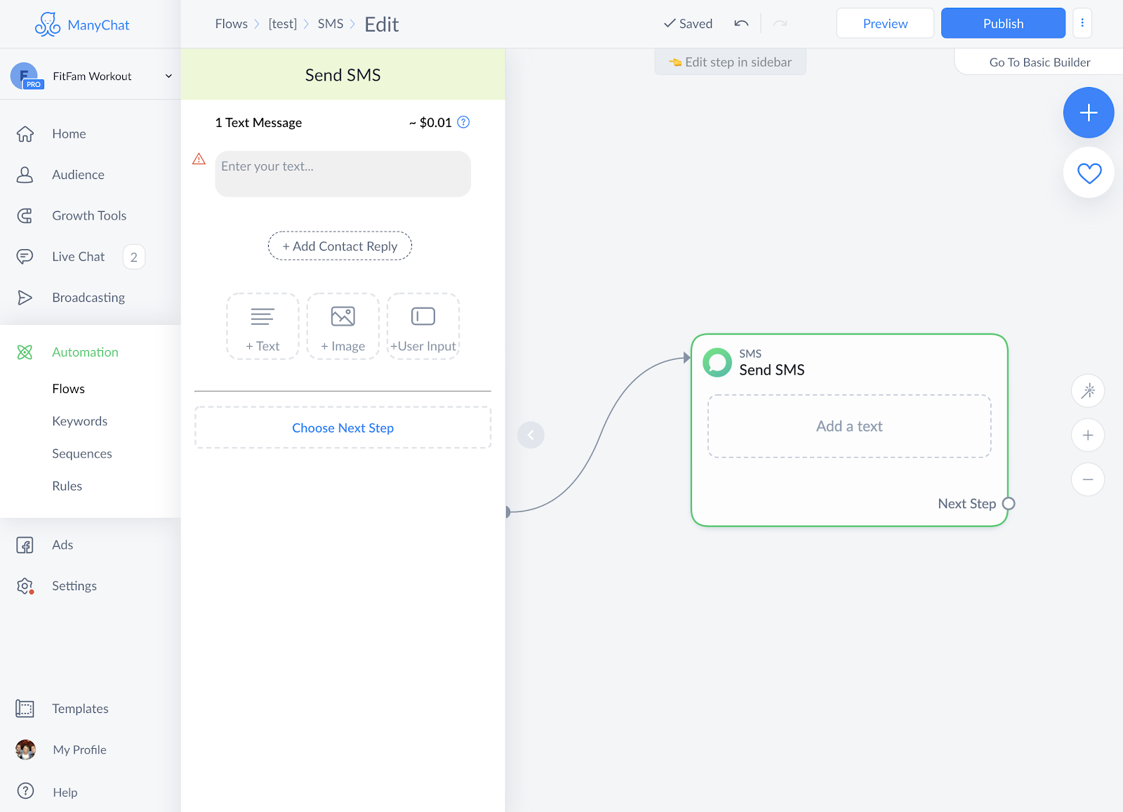 Manychat Screenshot