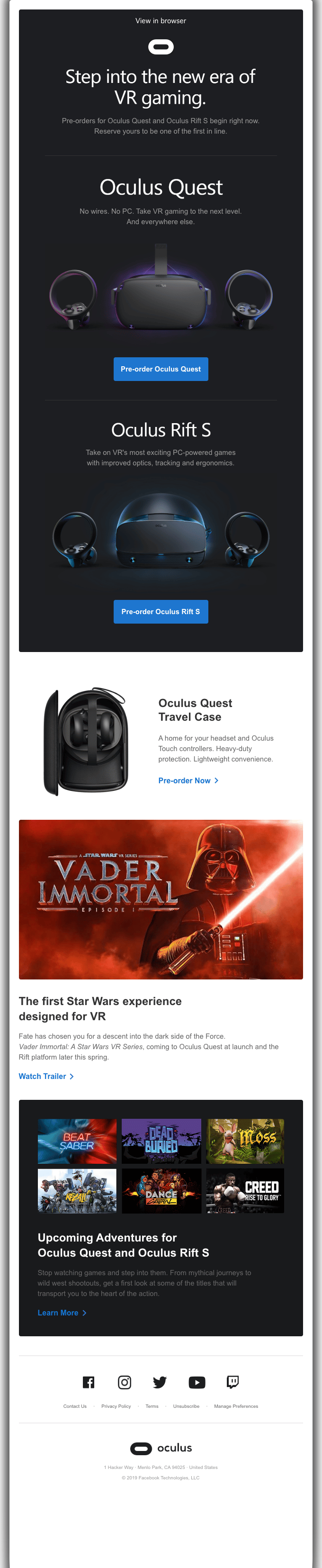 Oculus email