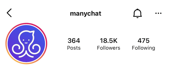 Manychat Instagram account