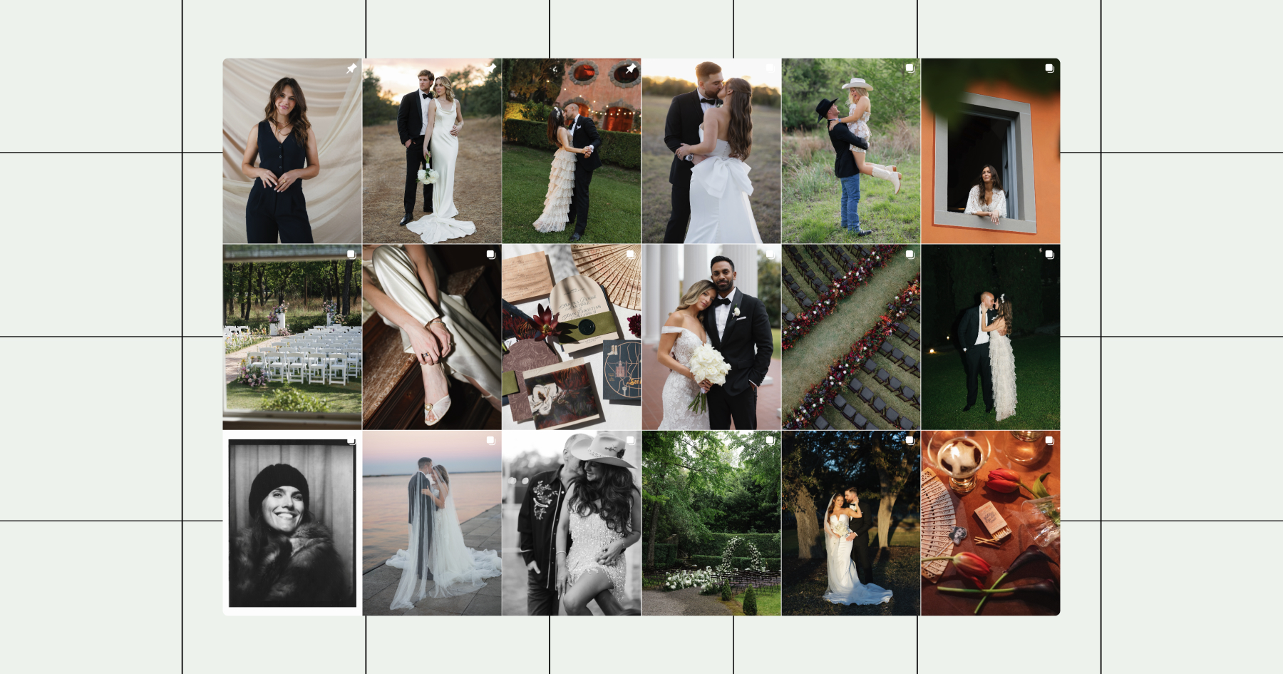 Example of a filter-based Instagram grid 