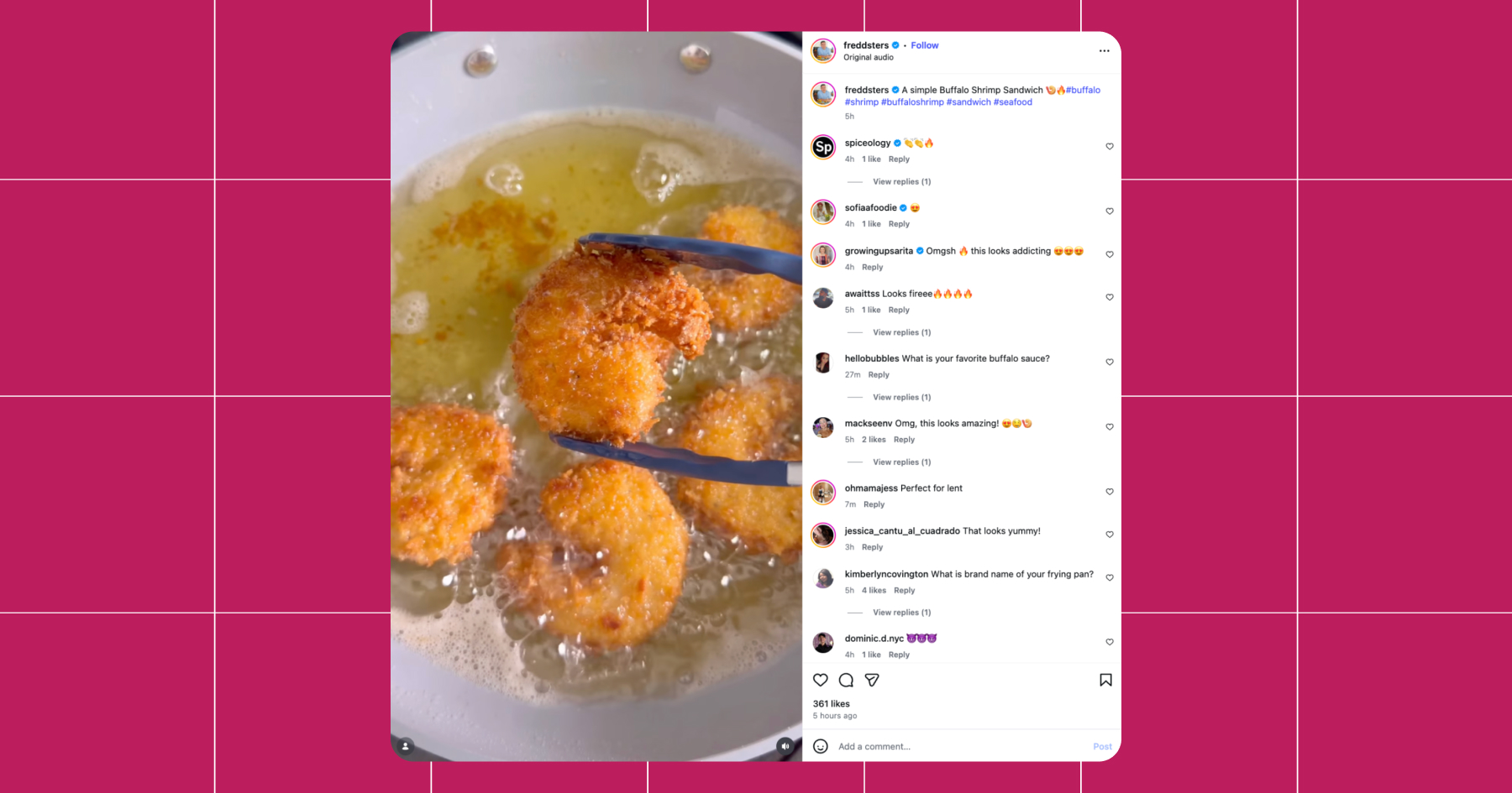 Screenshot of a recipe on Instagram