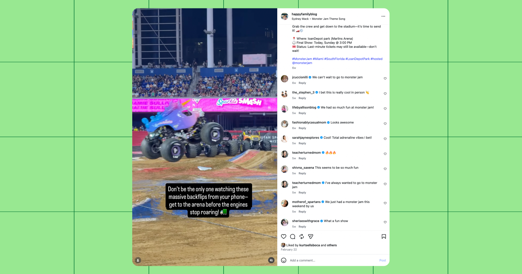 Screenshot of @happyfamilyblog on Instagram 