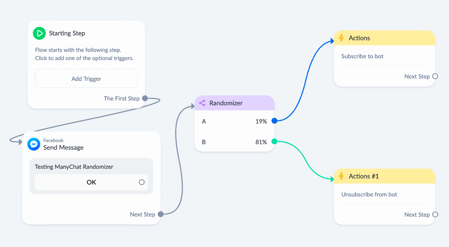 Example of a randomizer in a flow