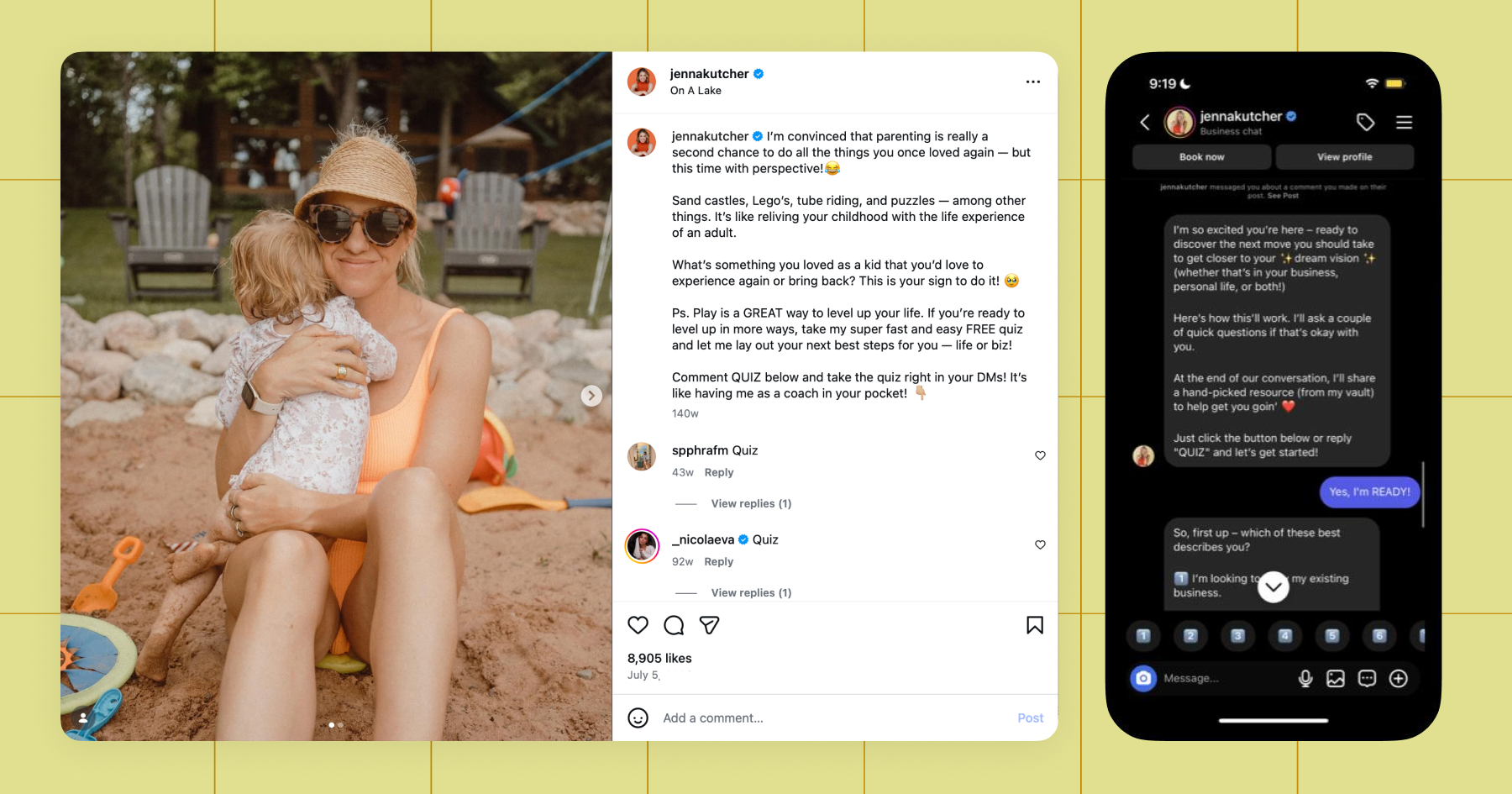 Screenshot from Jenna Kutcher's Instagram profile