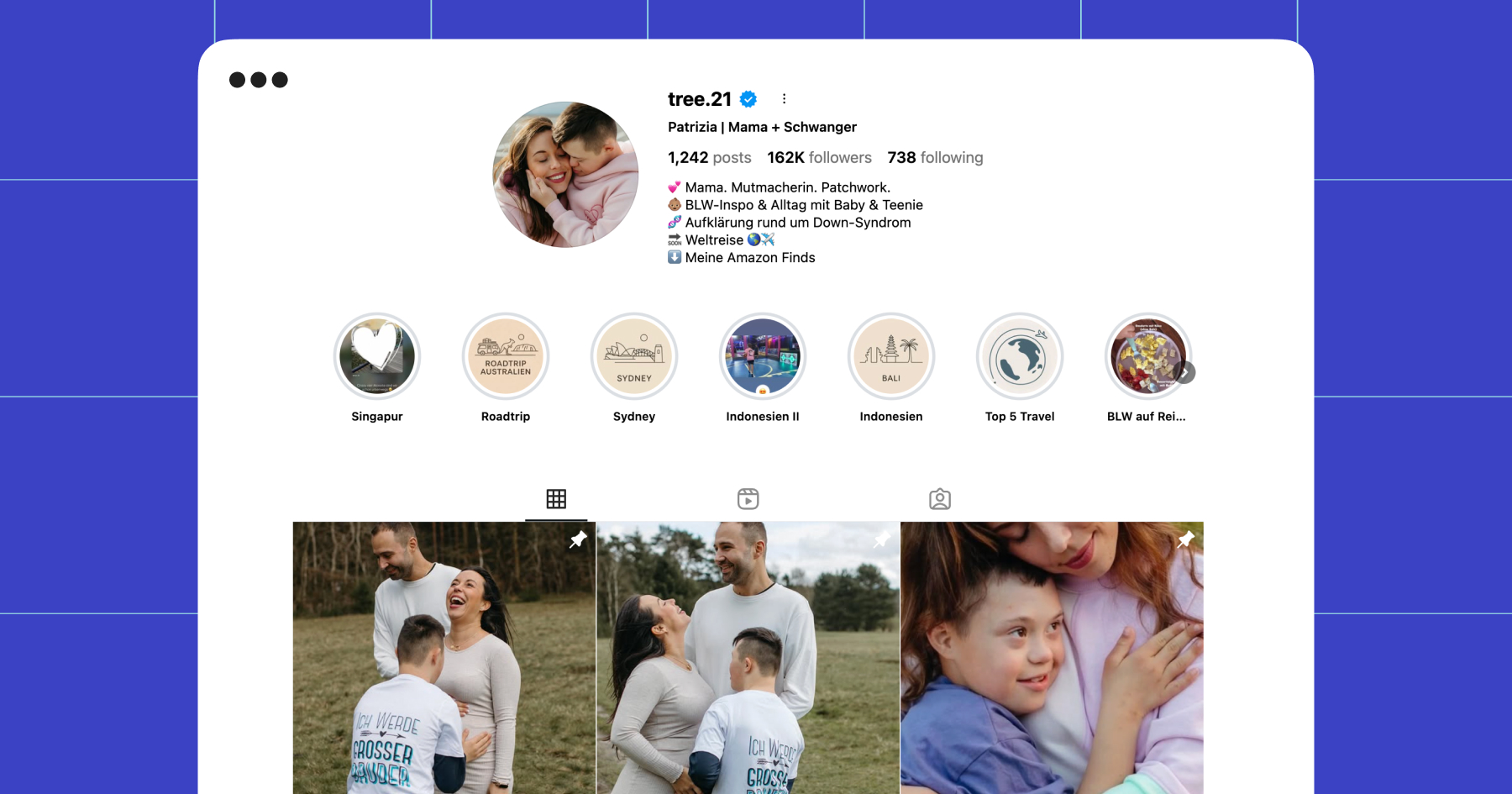 Screenshot of Patrizia Kurdziel's original Instagram account @tree.21