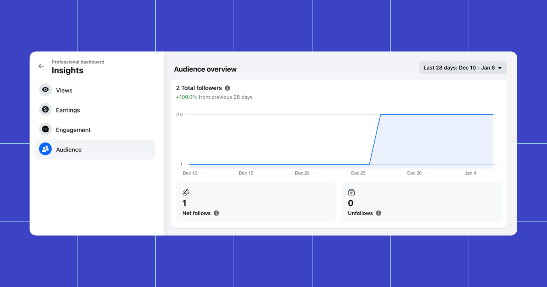 Screenshot of Audience overview in Meta Business Suite 