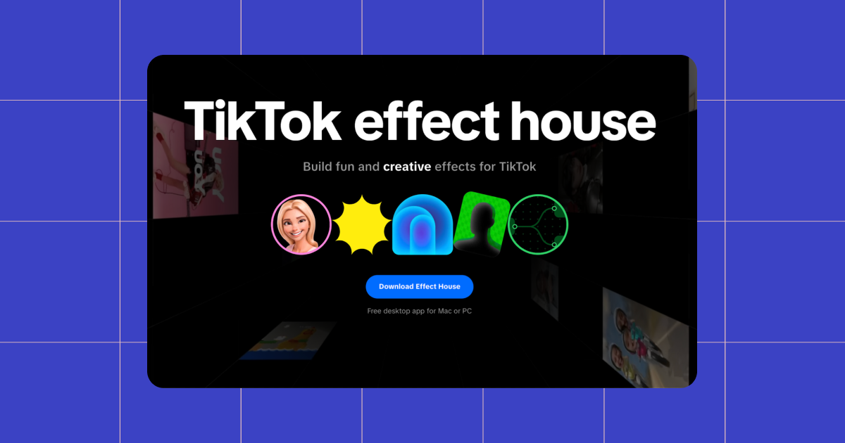Screenshot of Tiktok effect house website homepage