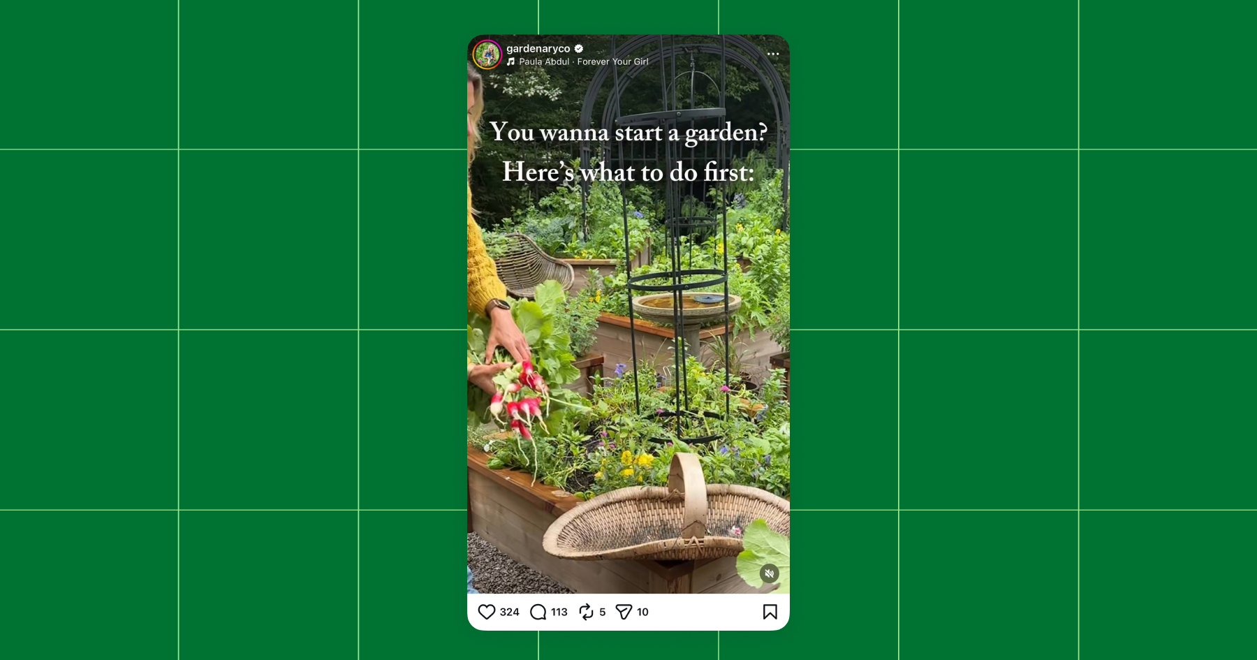 Captura de pantalla de la cuenta de Instagram de Gardenary 