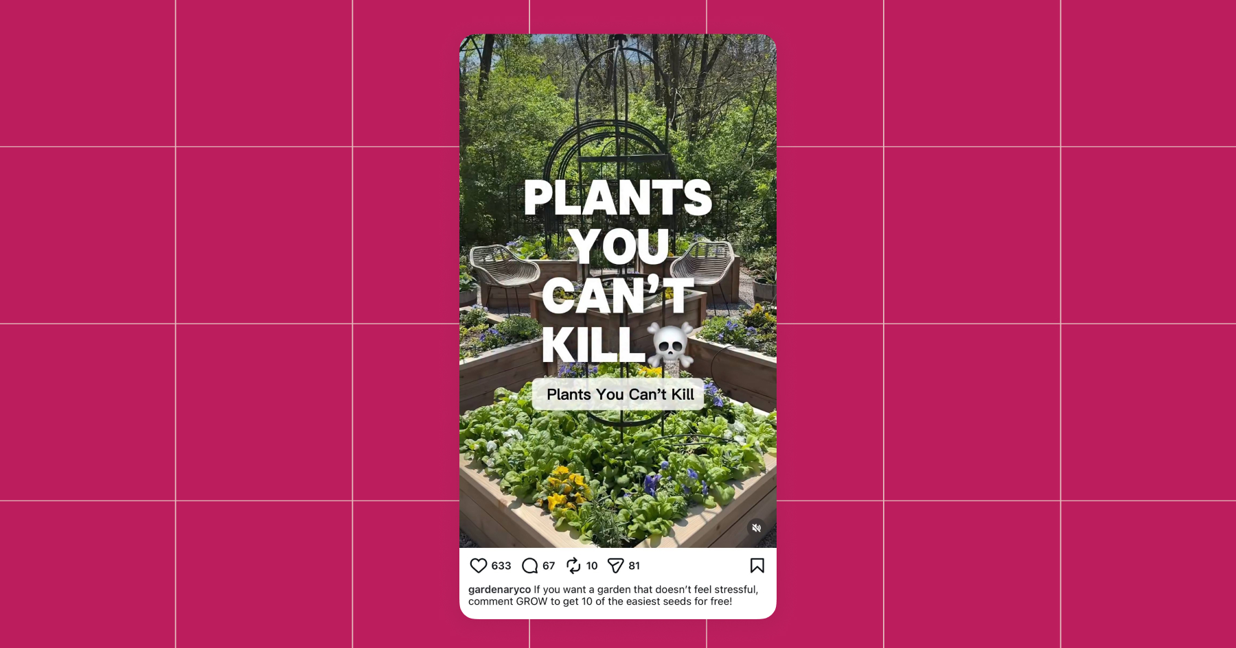 Captura de pantalla de la cuenta de Instagram de Gardenary 
