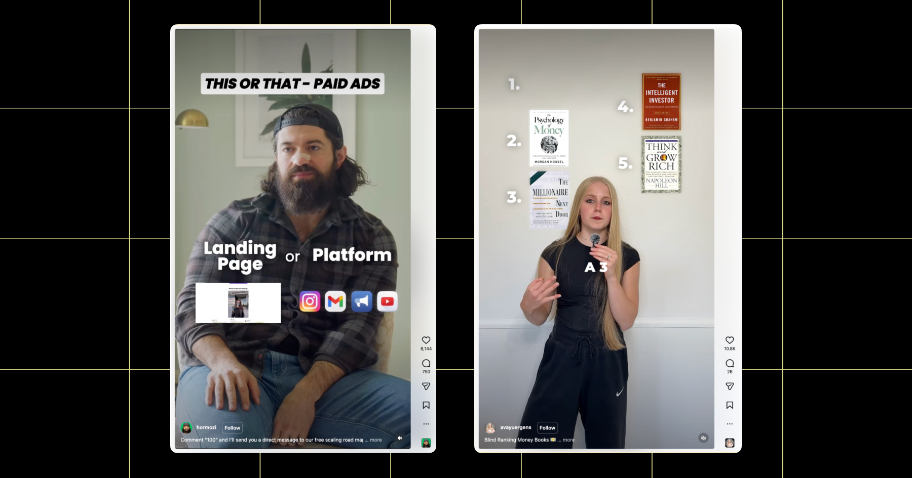 Screenshot of this Instagram trend in action