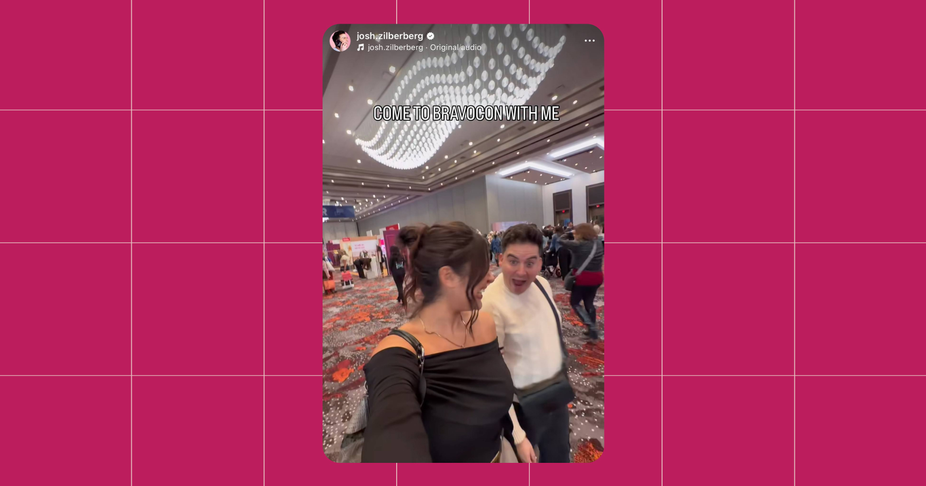 Screenshot of Josh Zilberberg's TikTok account showcasing his BravoCon attendance 