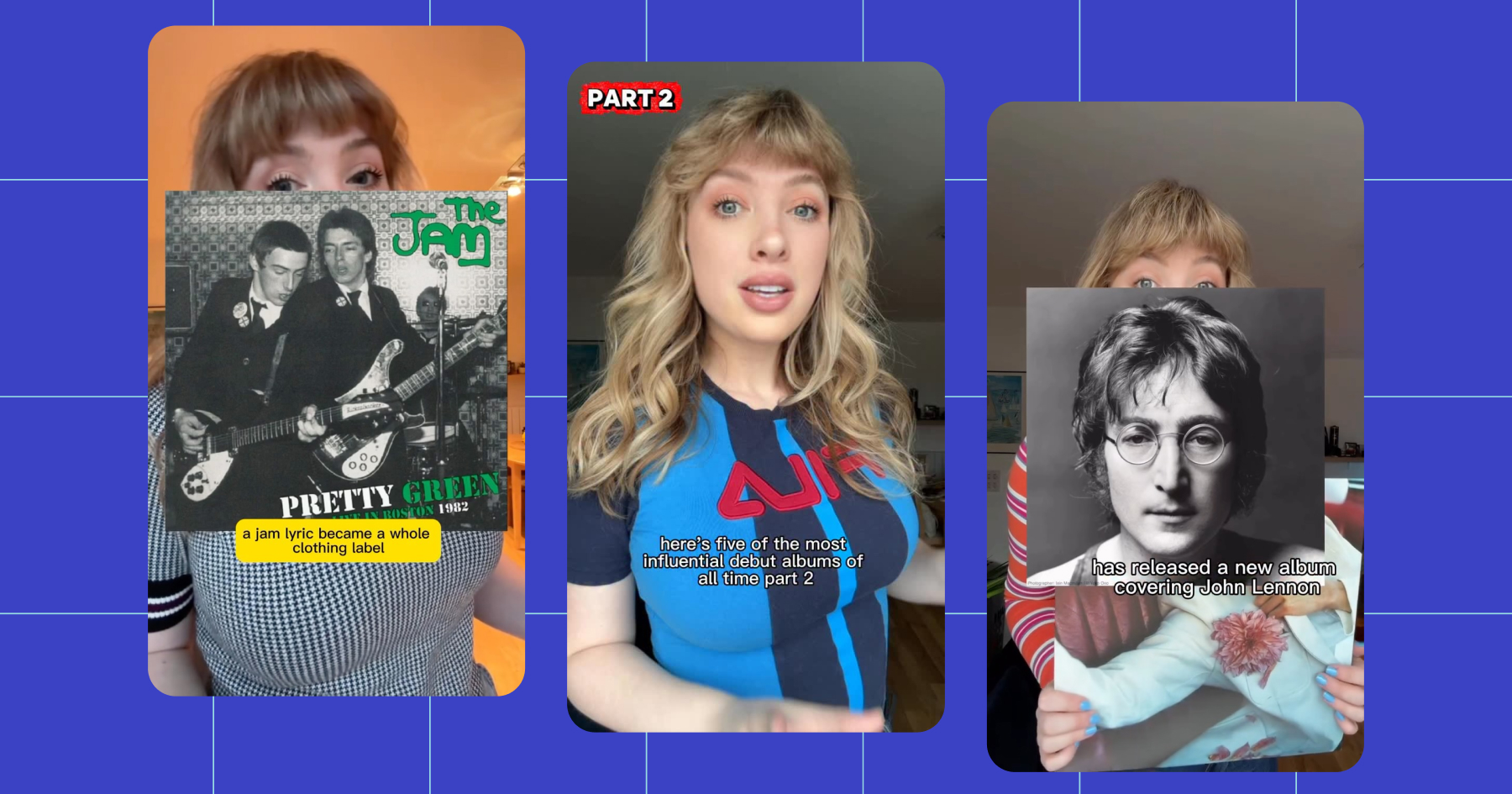 Screenshots of Katie Owen's Instagram content 