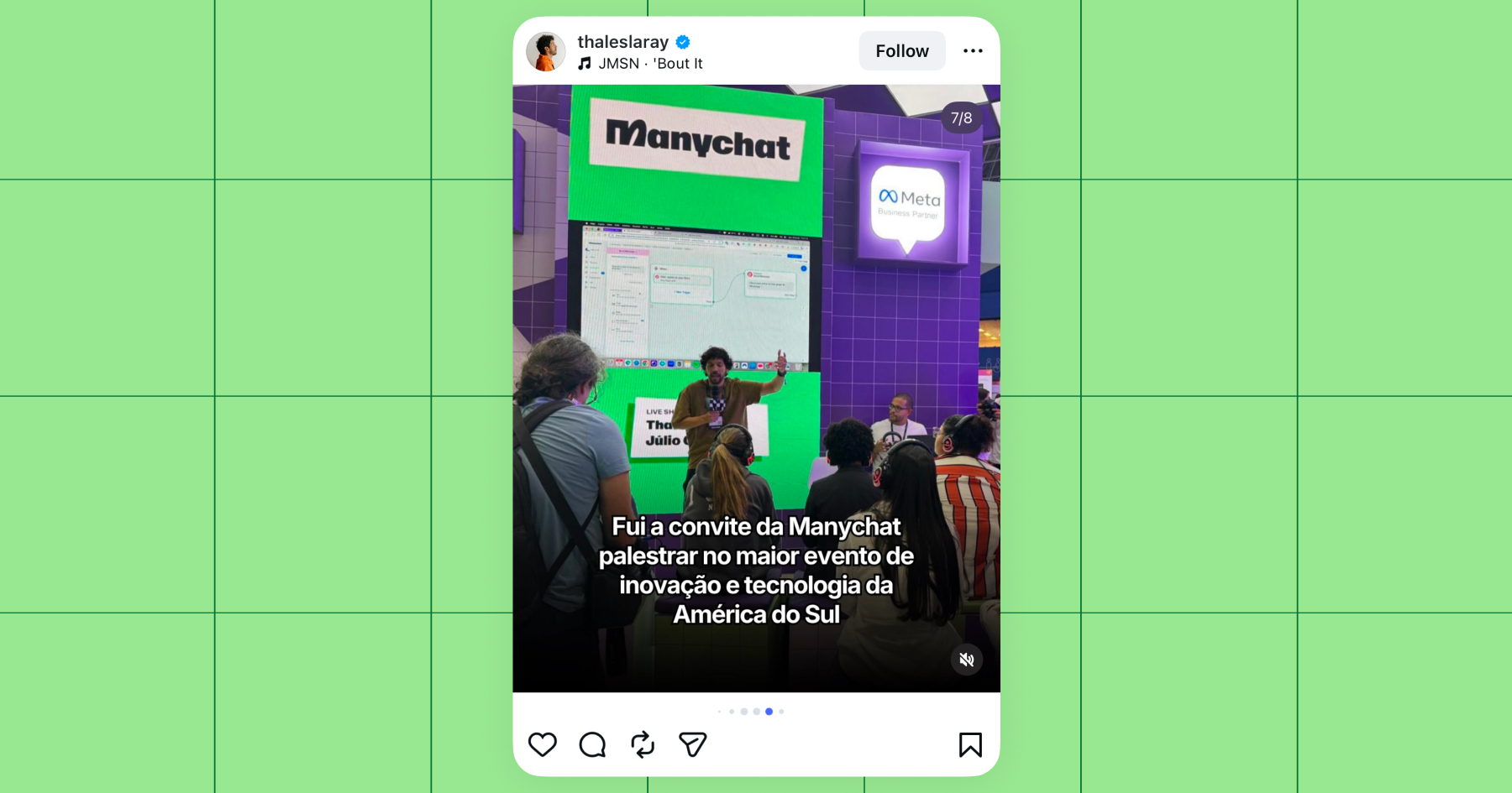 Screenshot of Thales Laray on Instagram 