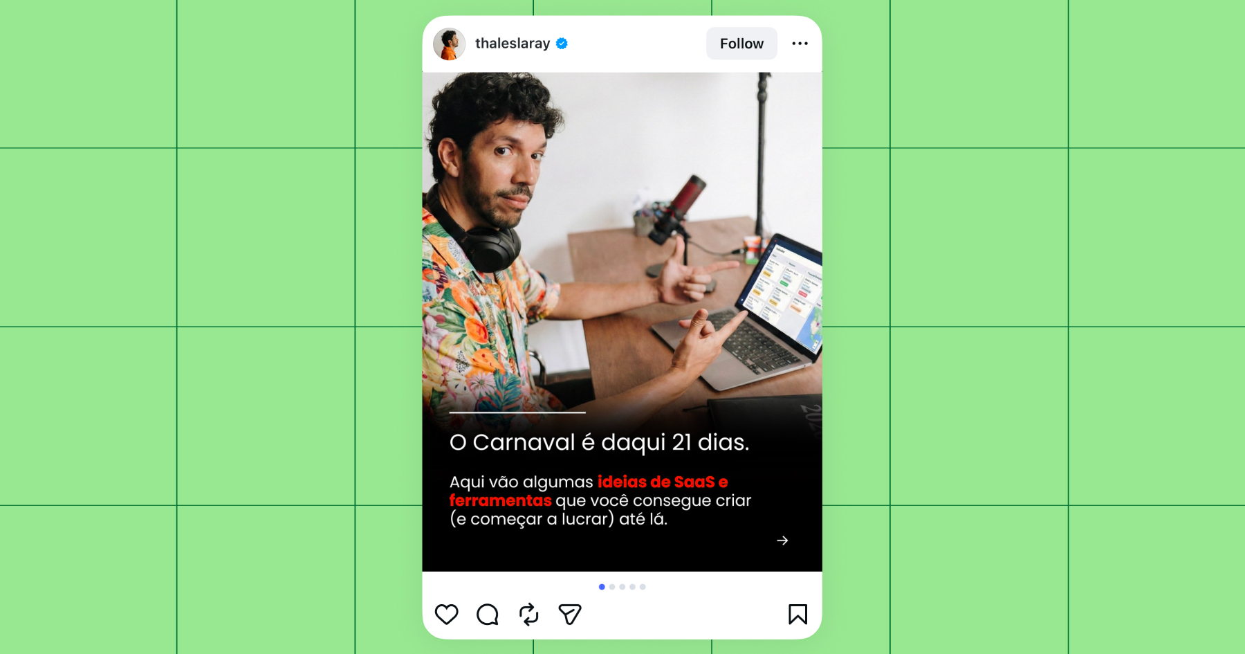 Screenshot of Thales Laray on Instagram 