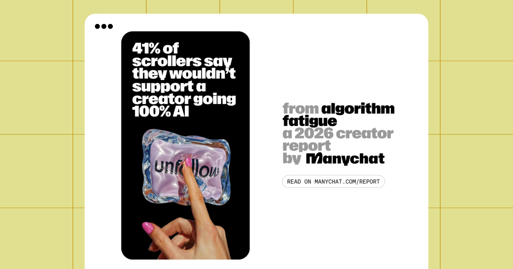 Screenshot from the 2026 Manychat creator report