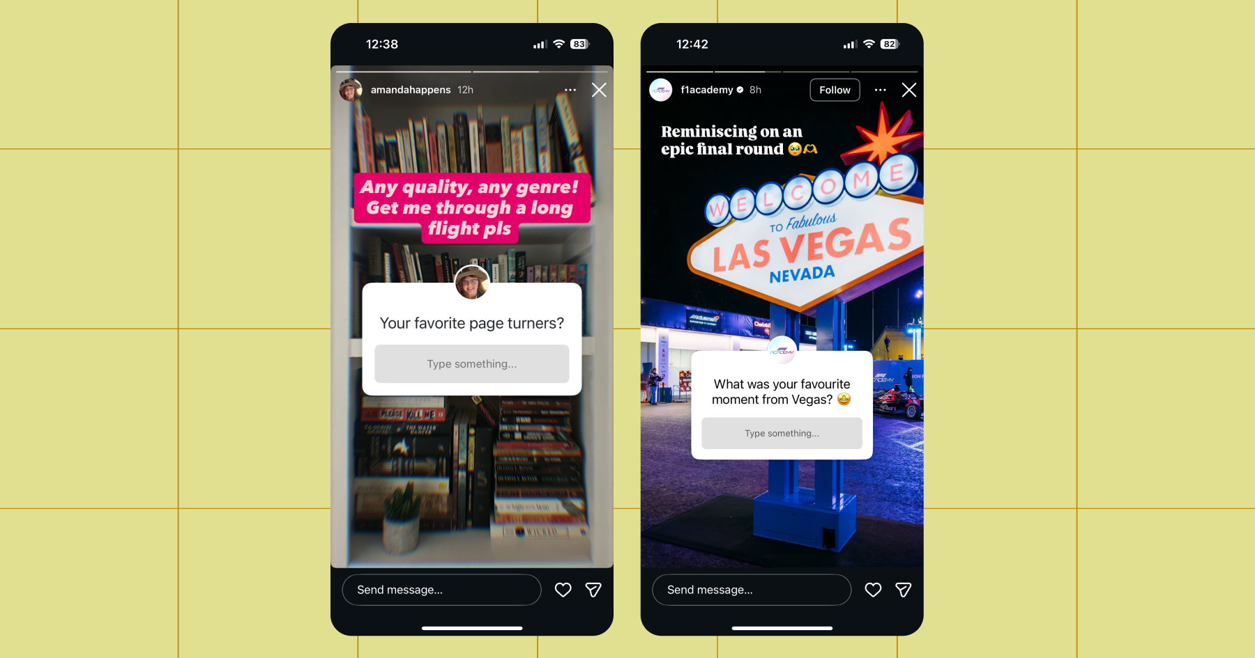 Screenshots of question stickers on Instagram Stories 