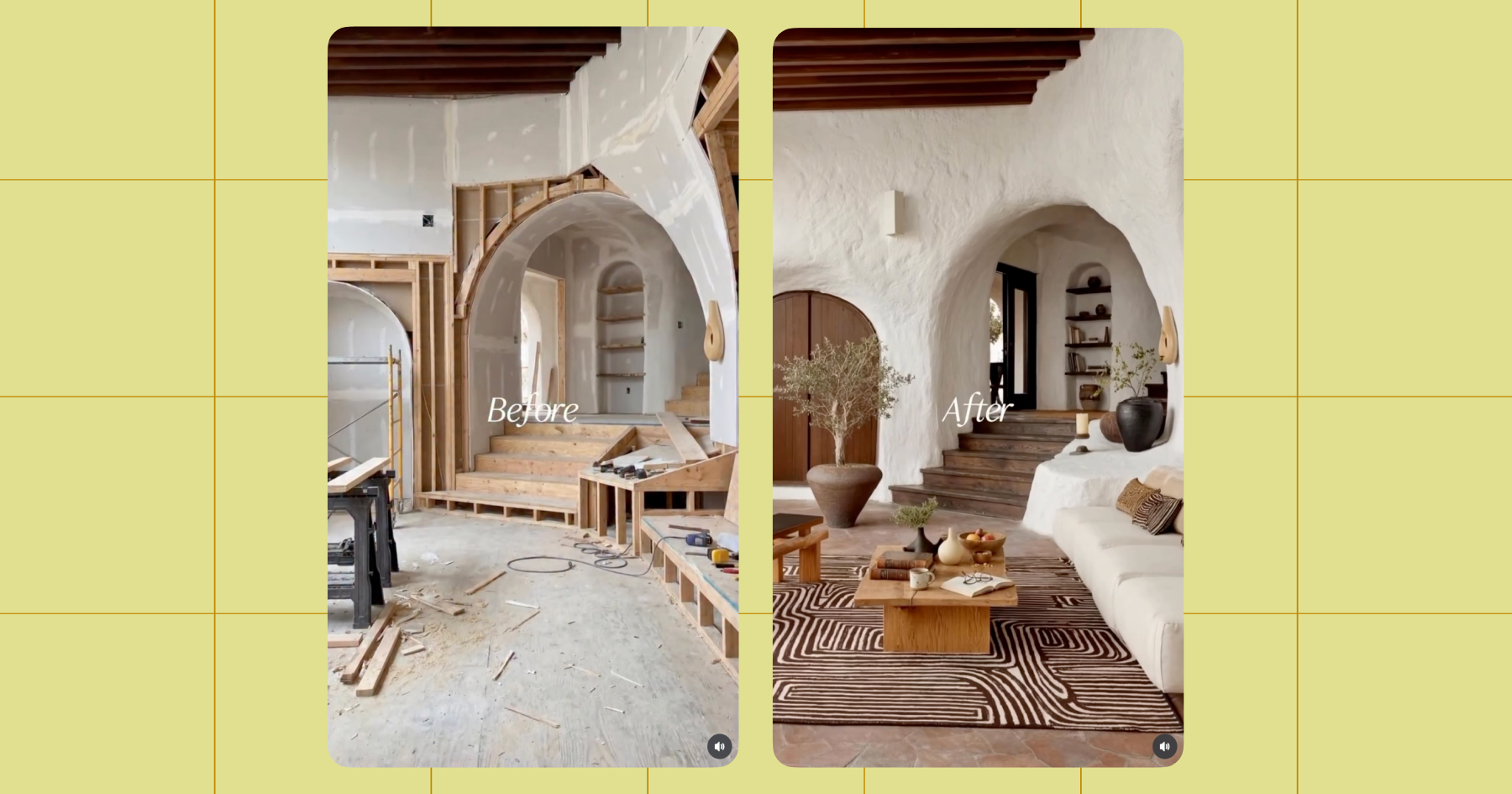 Screenshots of a Before and After example 
