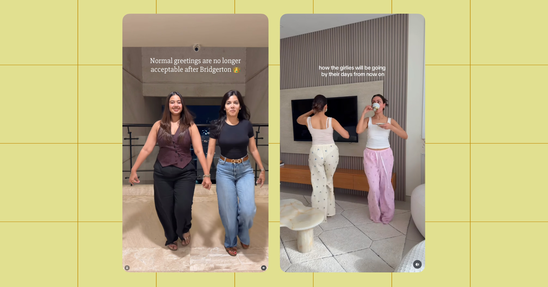 Screenshots of an Instagram trend 
