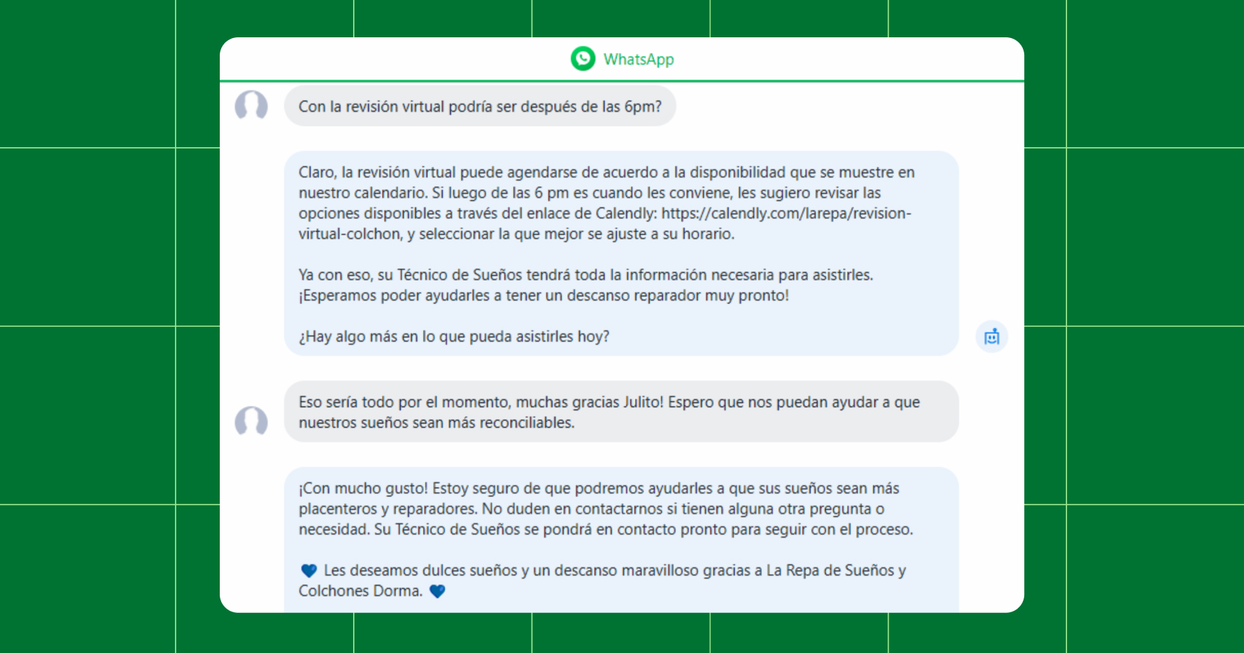Screenshot of Julio, the AI assistant