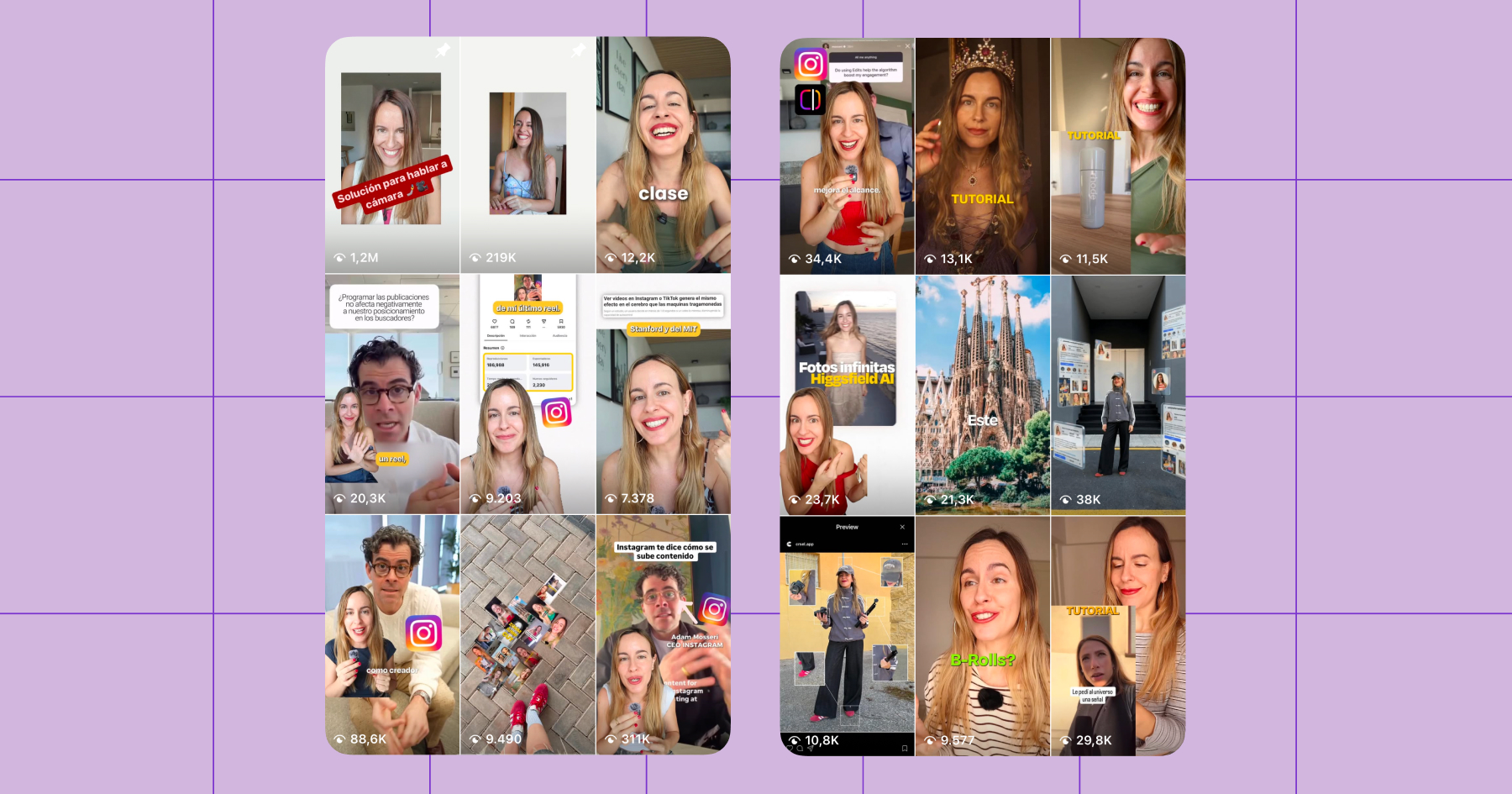 Screenshots of Paloma Fernández on Instagram 