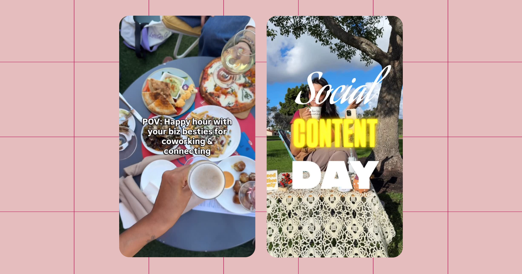 Screenshots of nano creators' content on Instagram 