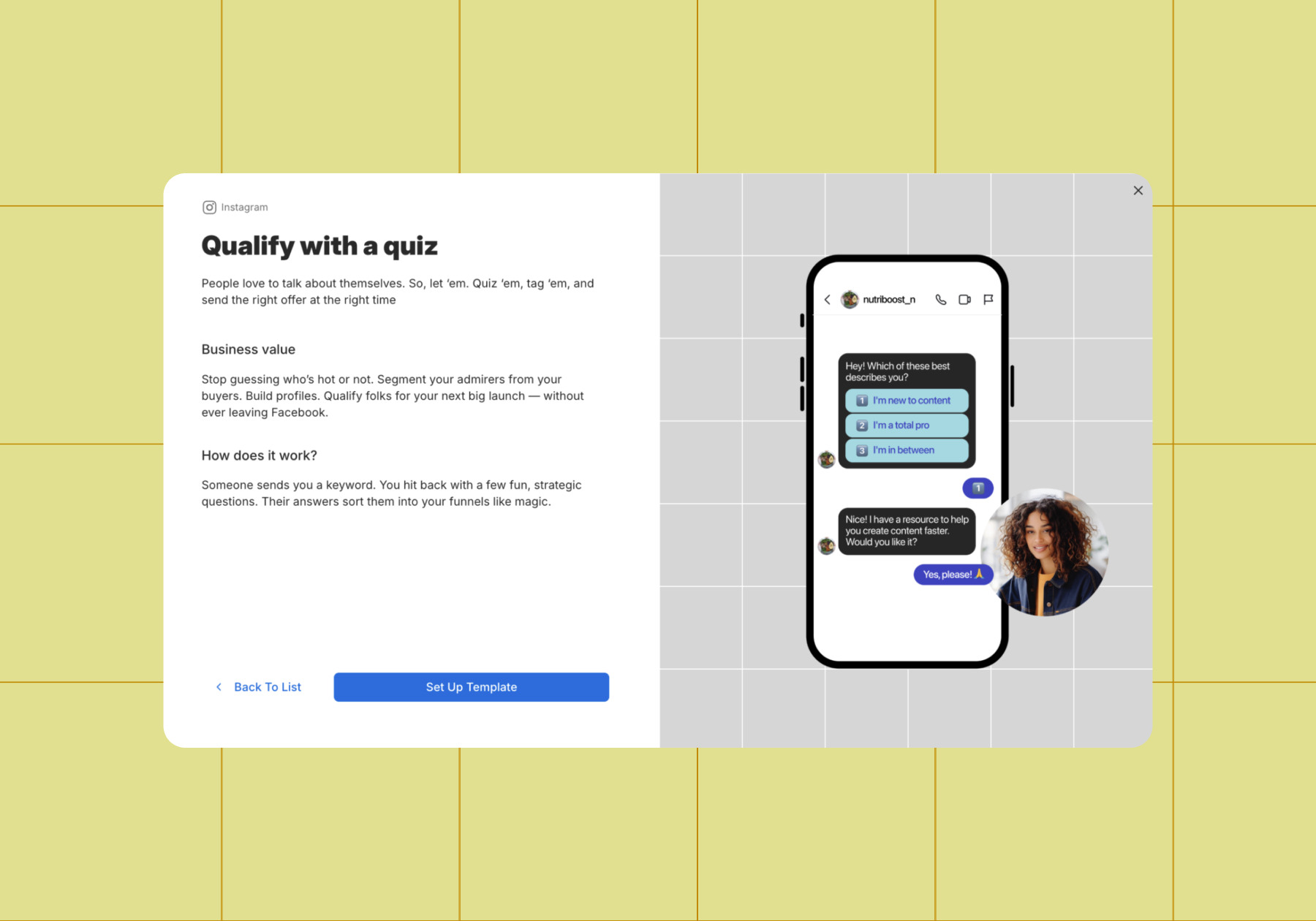 Screenshot of Qualify with a Quiz 