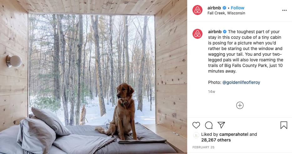 Example of user generated content from Airbnb