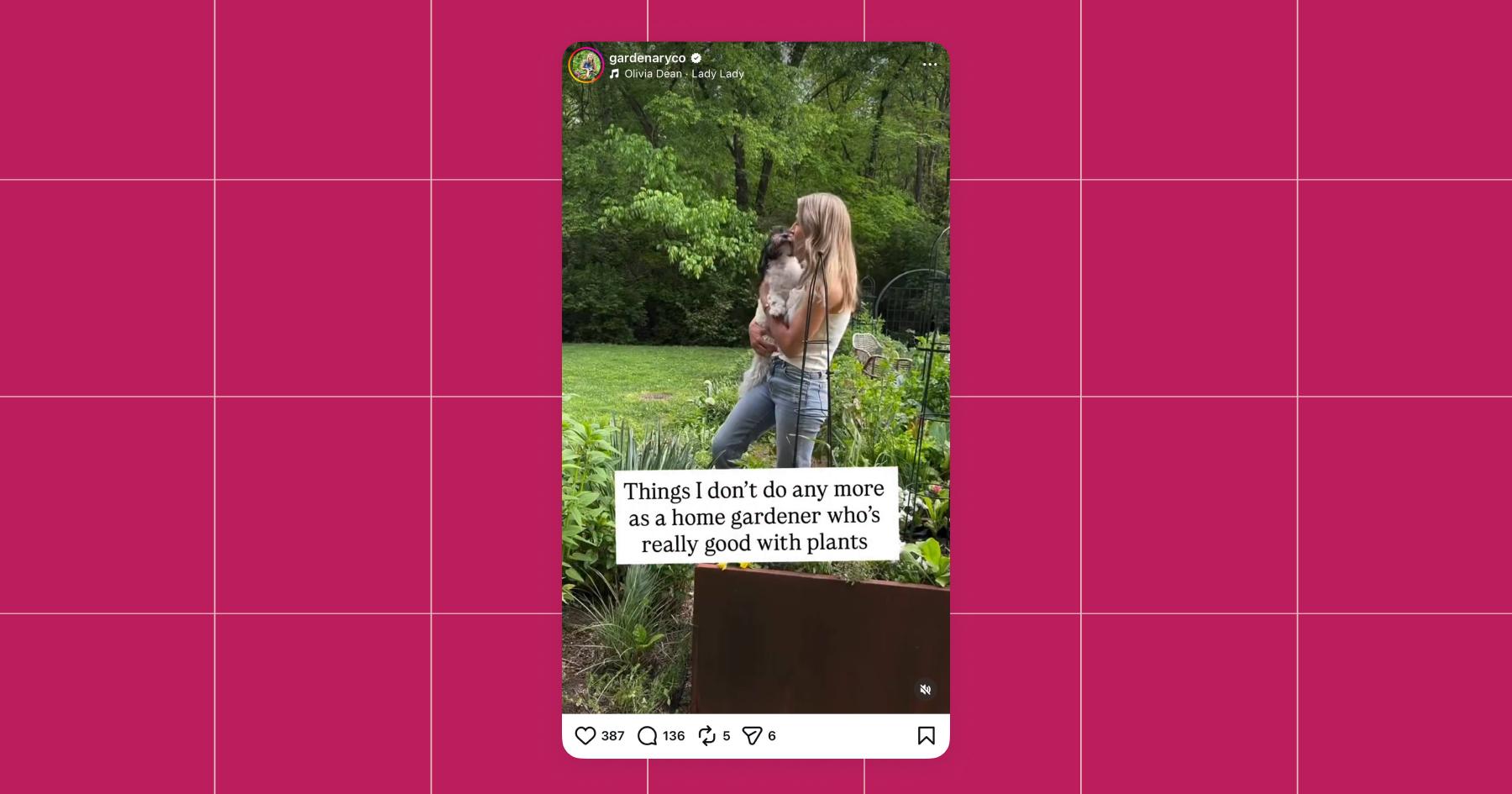 Screenshot from the Gardenary Instagram account