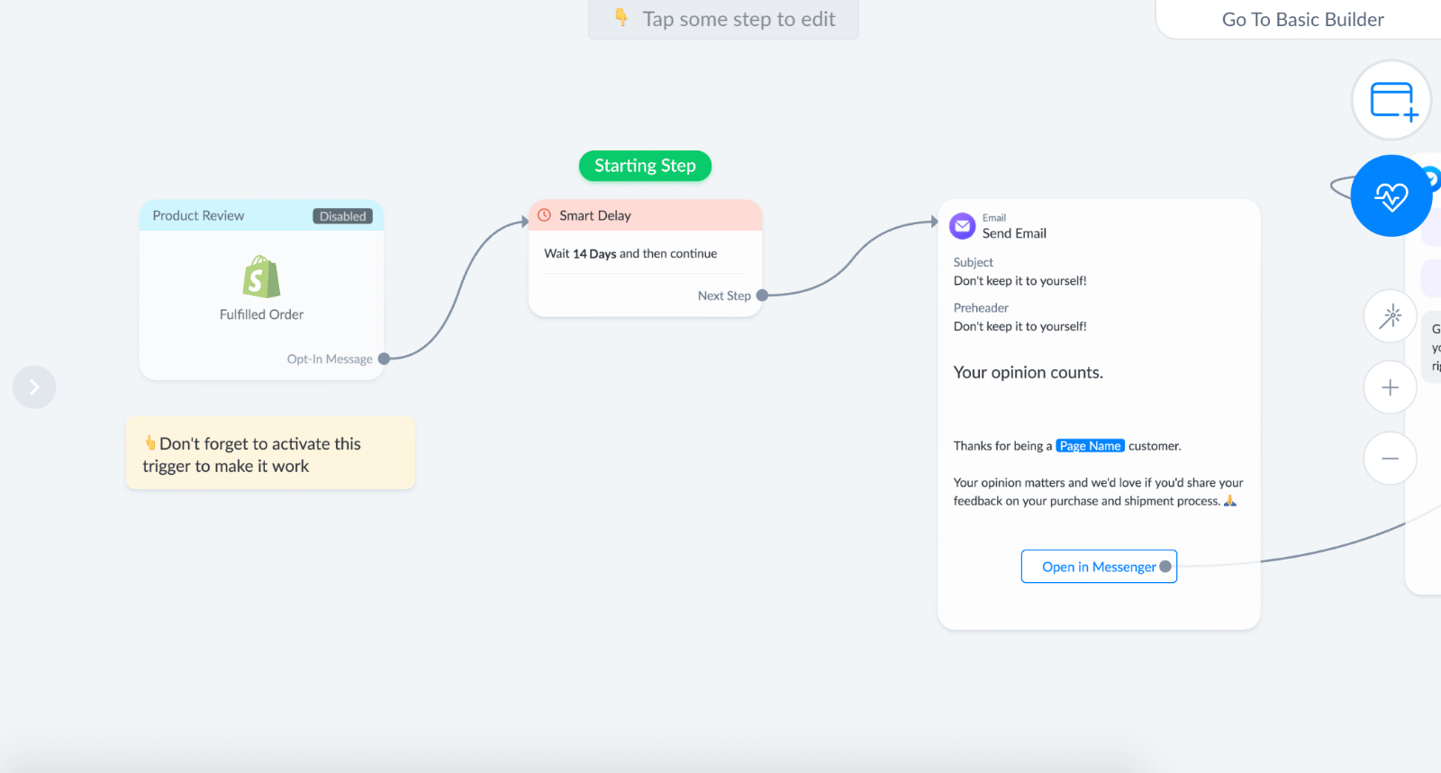 Using a Smart Delay in Manychat Sequence