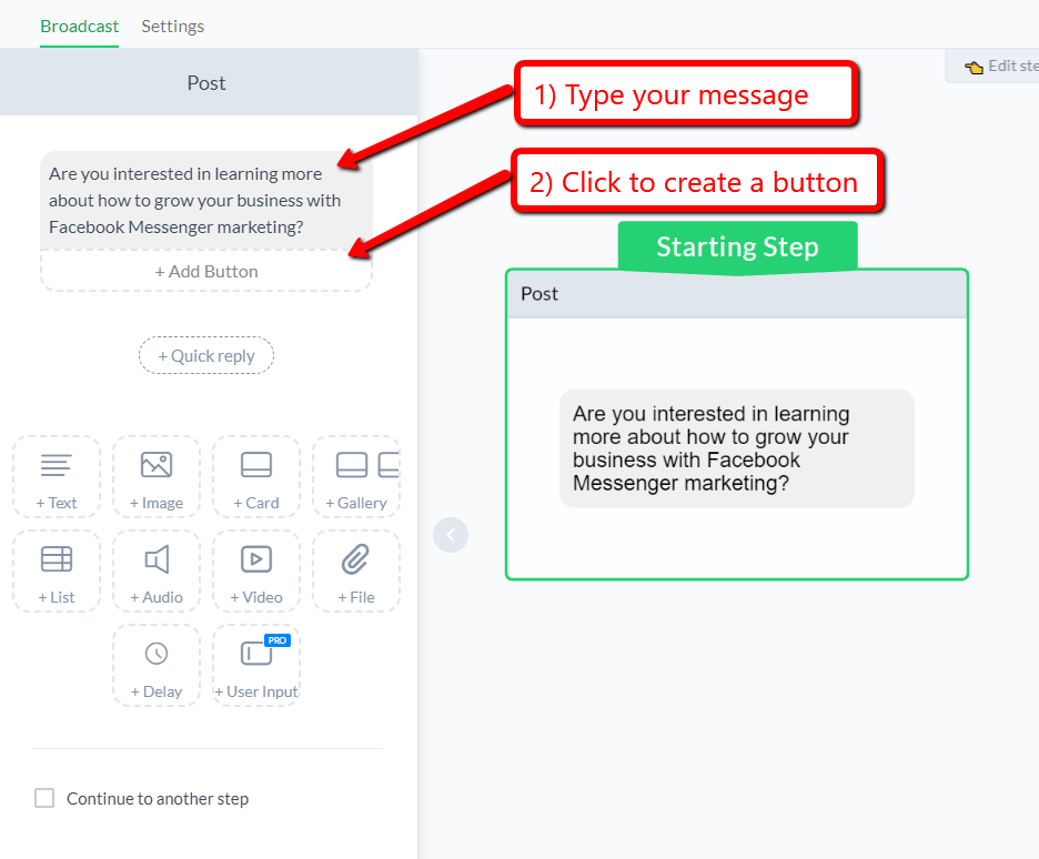 Sending Broadcasts Through Facebook Messenger with Manychat