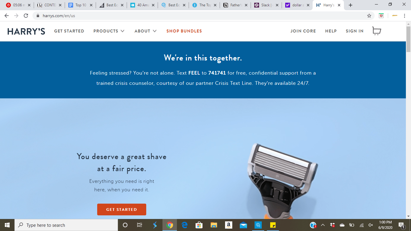 Harry's website