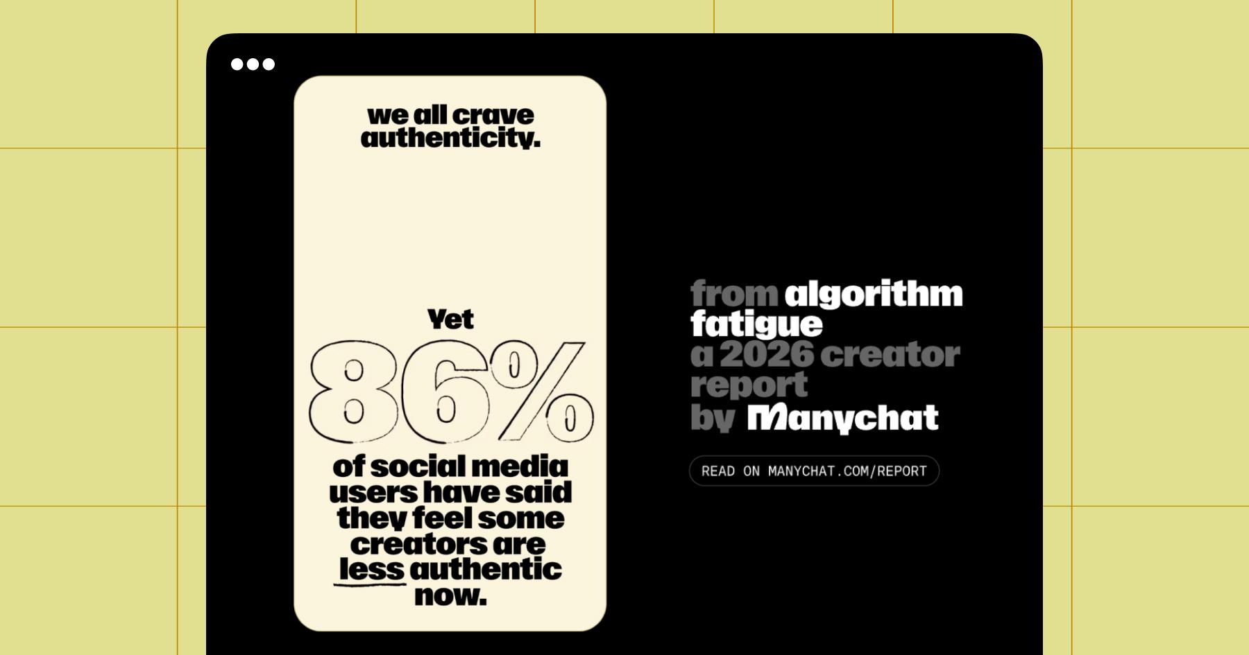 Screenshot from the 2026 Manychat creator report