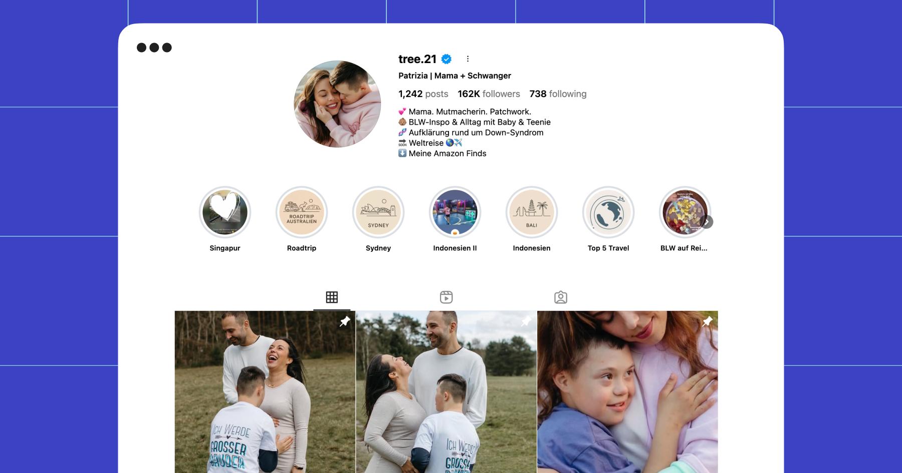 Screenshot of Patrizia Kurdziel's original Instagram account @tree.21