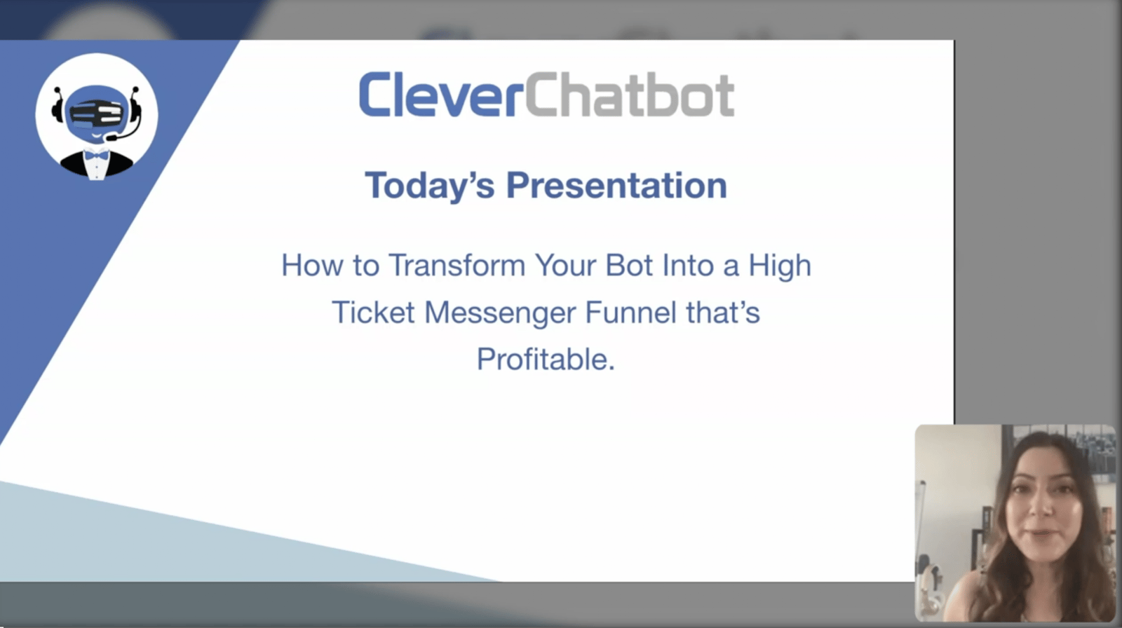 Katya Dominguez of CleverChatbot speaking at Conversations 2020
