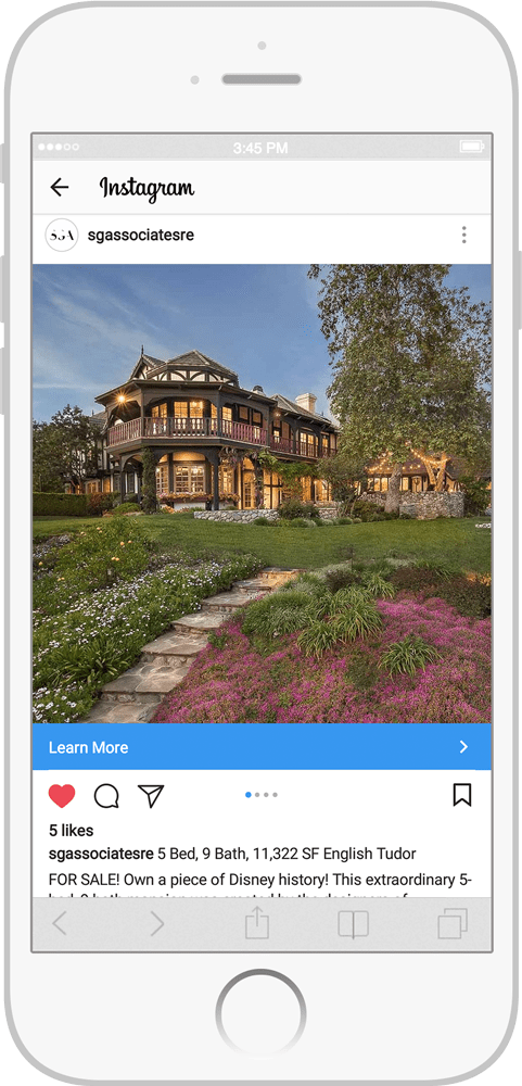 Instagram ad example for real estate marketers