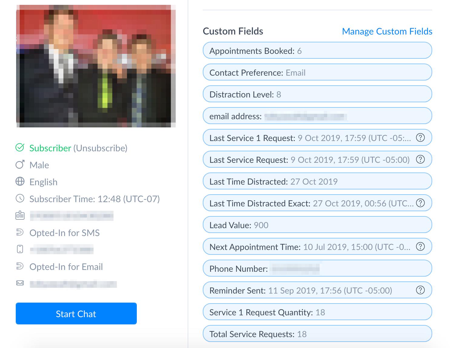 An example of collecting customer information | Advanced Targeting in Manychat