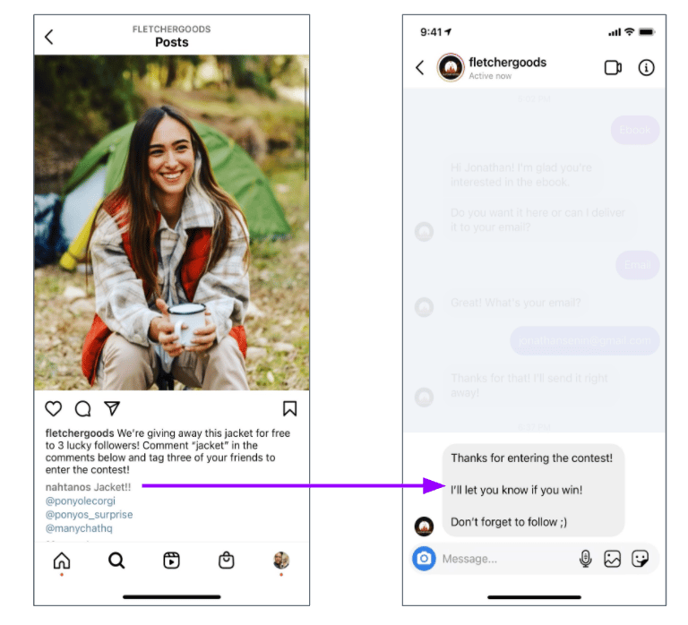Comments automation by Manychat