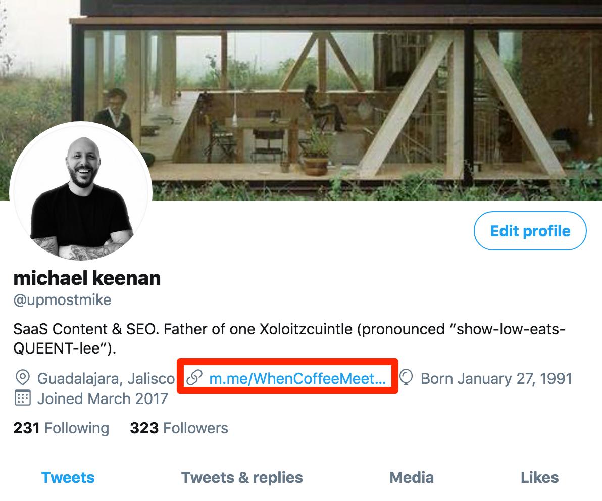 Example of Ref URL on Twitter