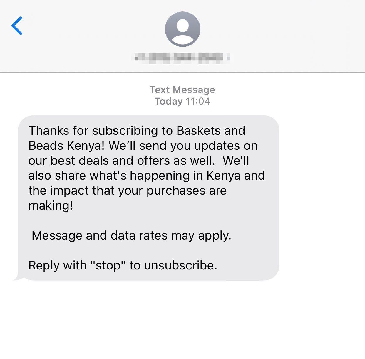 Welcome message from Basket and Beads Kenya