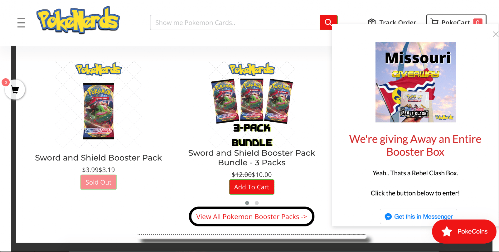 Slide-in widget example PokeNerds