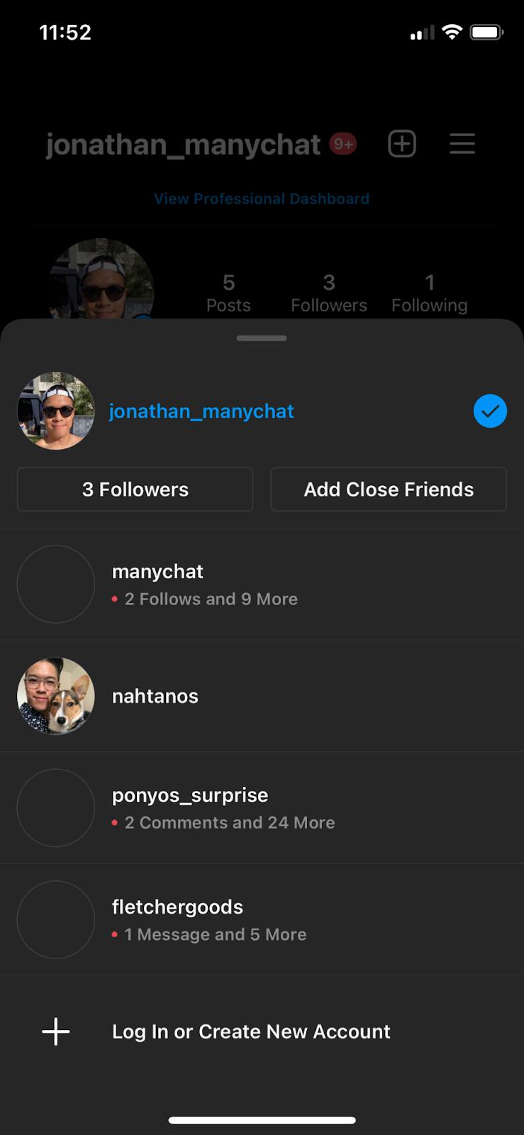 new instagram account
