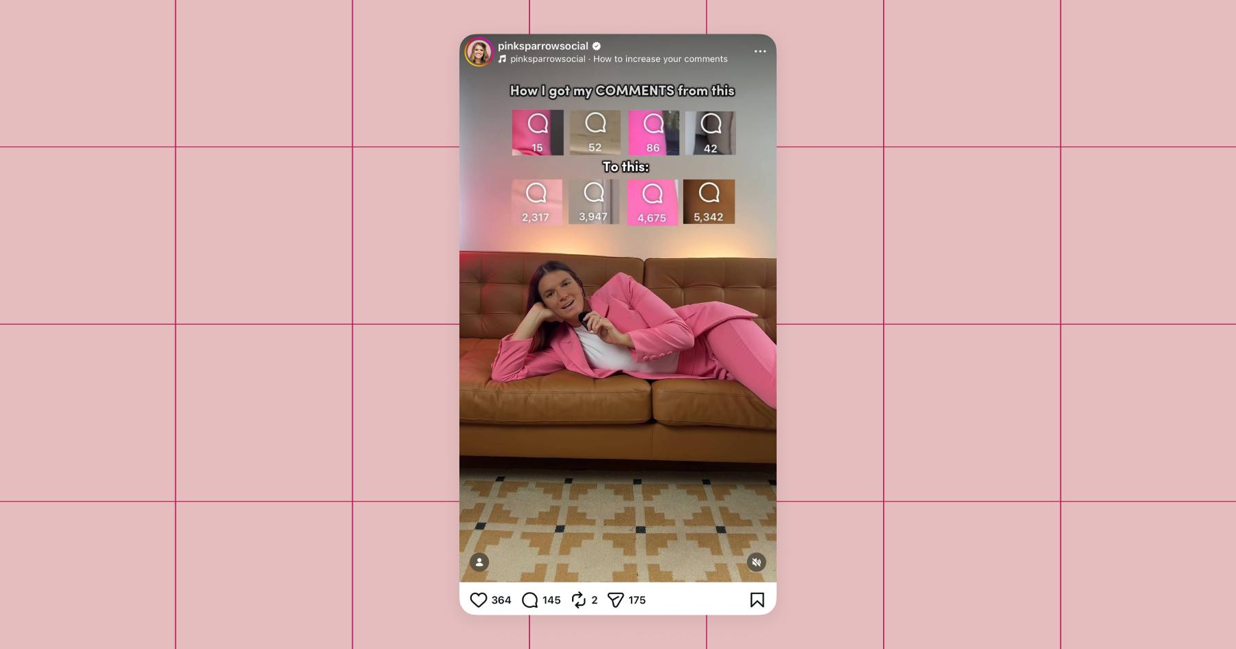 Screenshot of a Pink Sparrow Social post on Instagram 