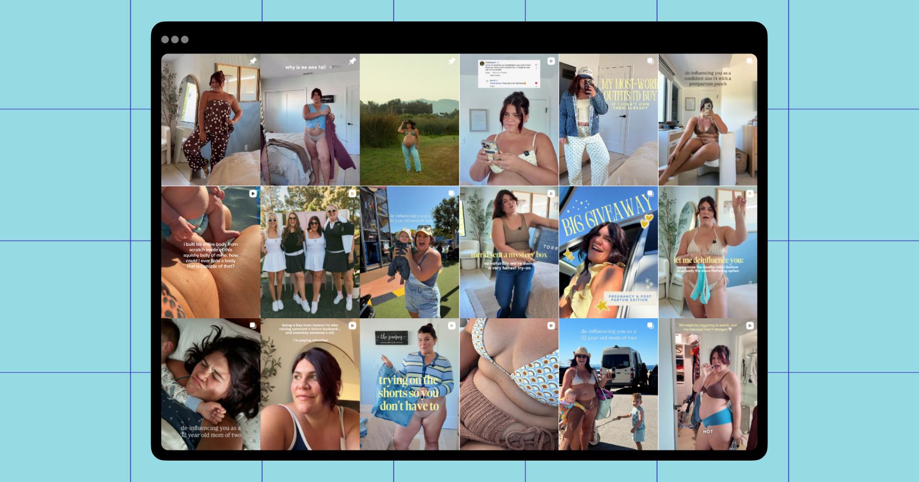 Screenshot of Bailey Peyton's Instagram grid