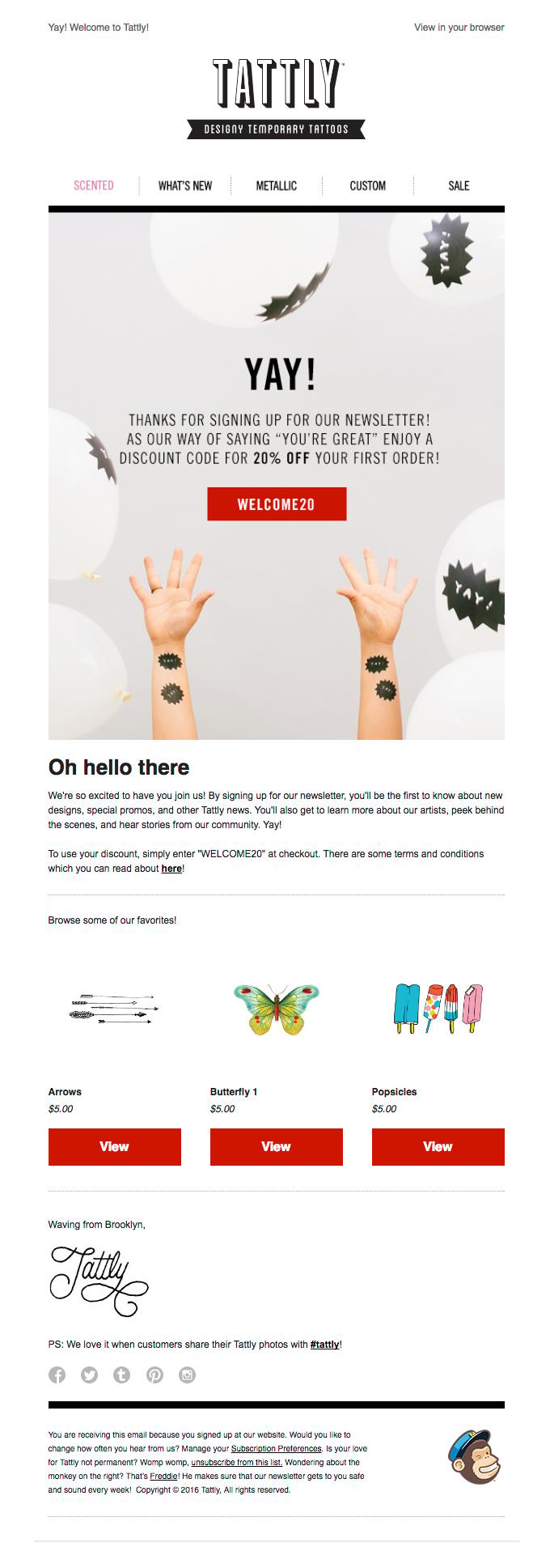 Tattly email example