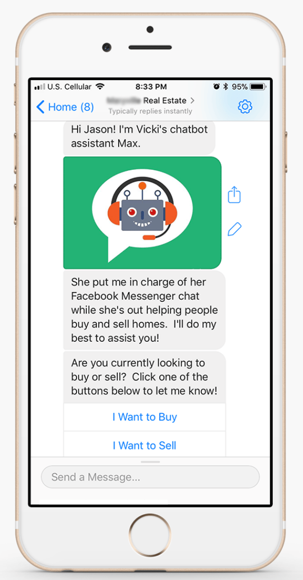 Messenger chatbot for real estate example